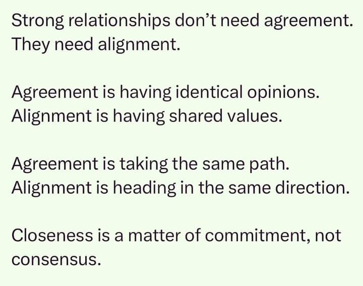 Strong Relationships: The Power of Alignment Over Agreement.